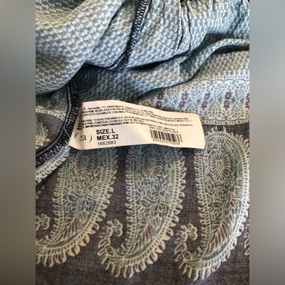 Vintage SFERA Maxi Dress‎ Blue Green print Large 100% Viscose Bohemian Summer - Picture 7 of 15